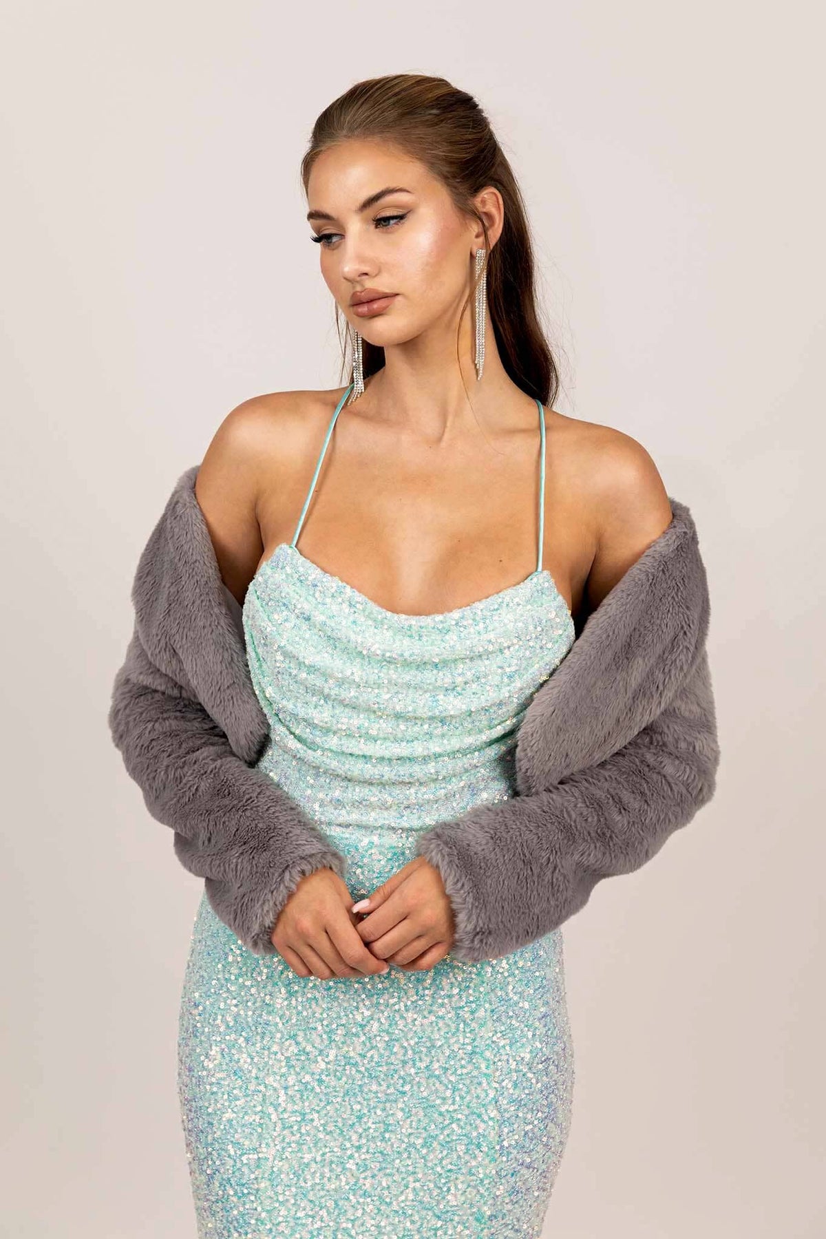 Adrianna Faux Fur Jacket - Grey