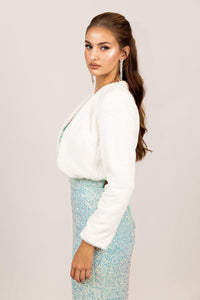 Adrianna Faux Fur Jacket - White