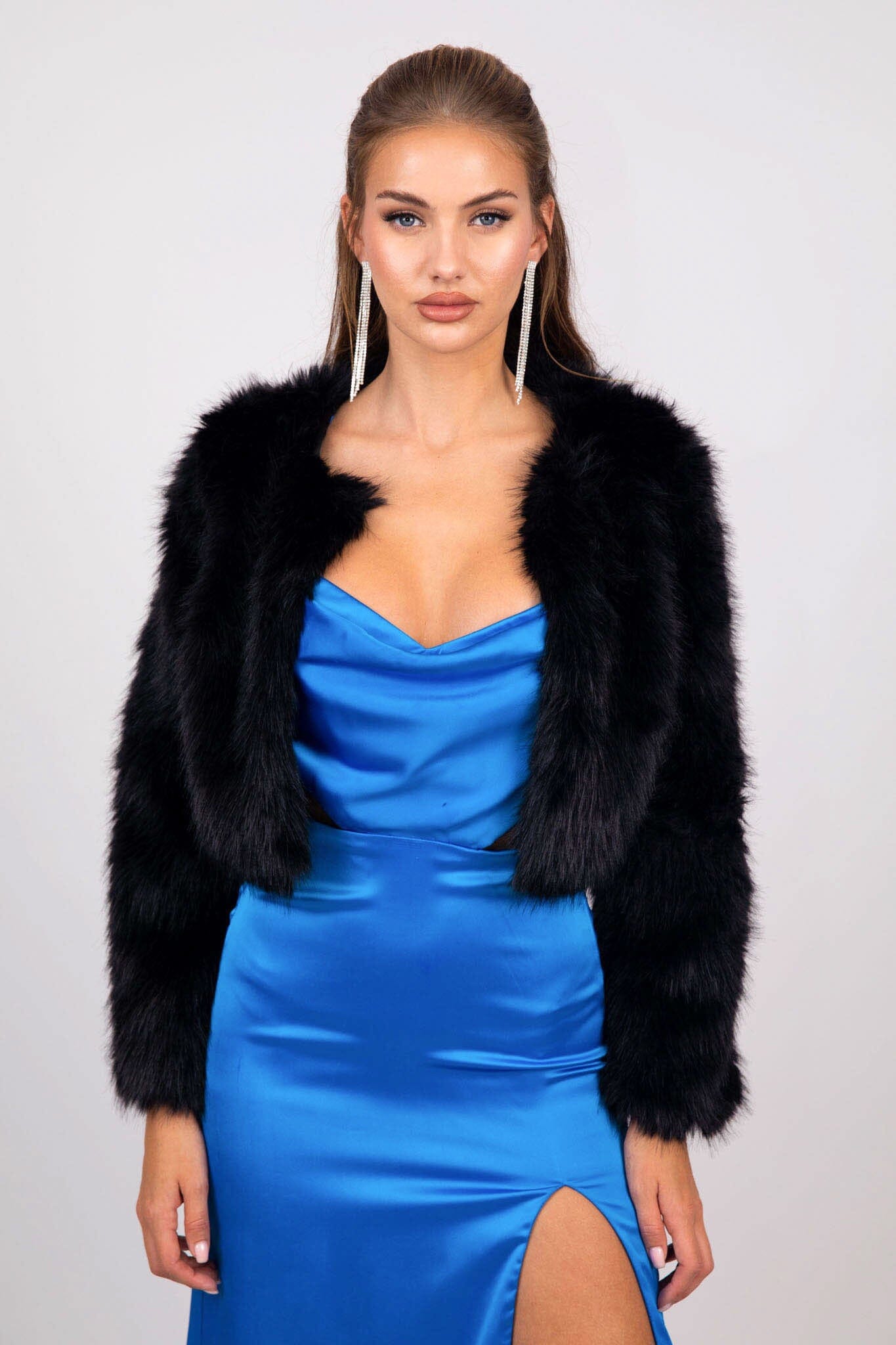 Alessia Shaggy Faux Fur Jacket Black Noodz Boutique