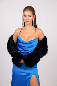 Alessia Shaggy Faux Fur Jacket - Black