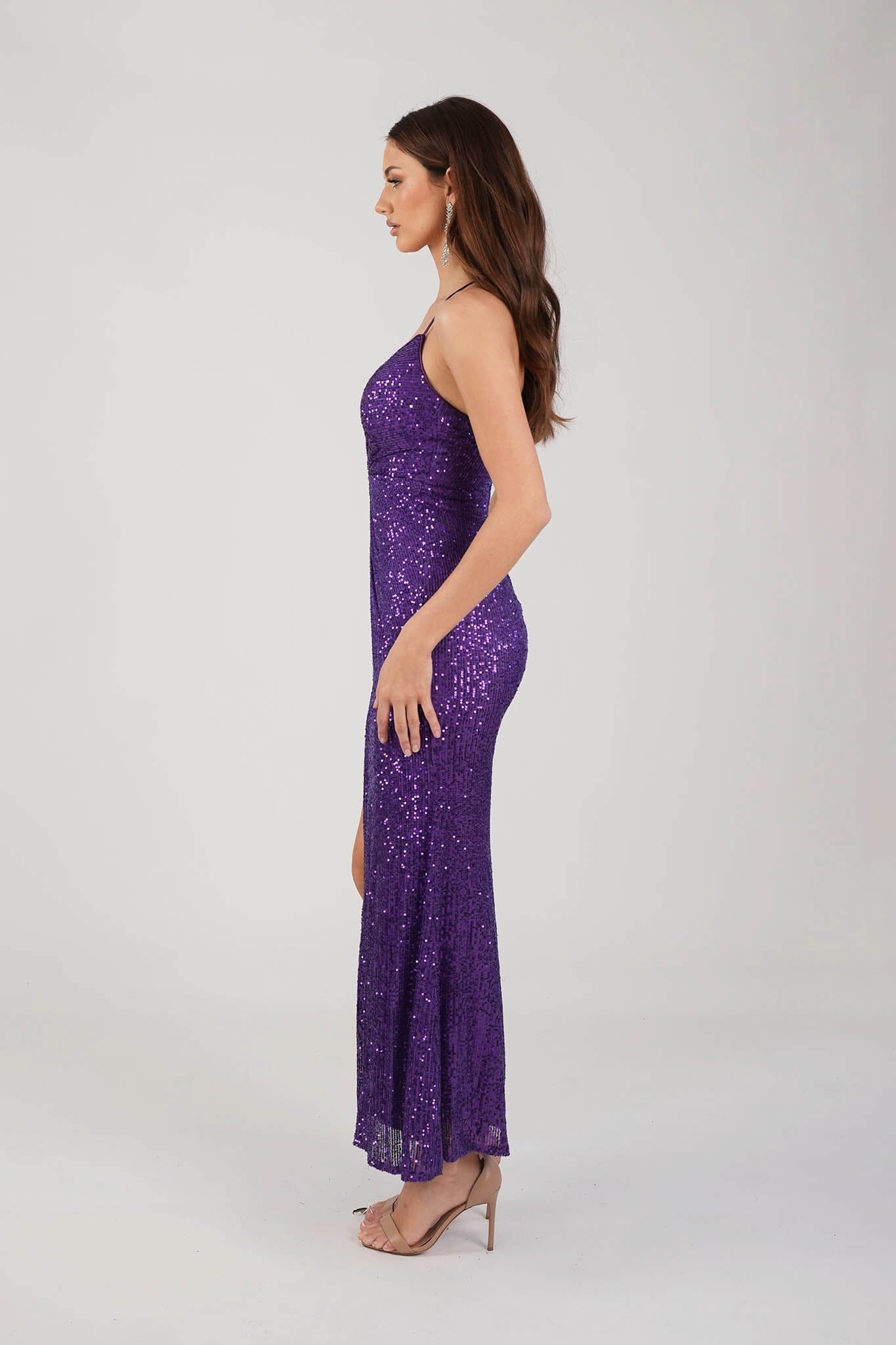 Clarice Sequin Maxi Dress Purple Noodz Boutique