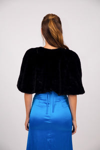 Giovanna Faux Fur Shrug - Black