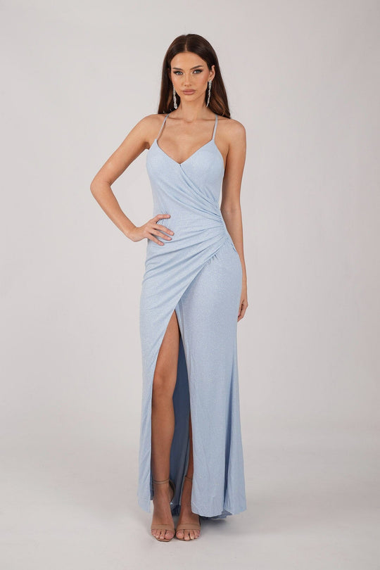 Shop Formal Dress - Lucia Maxi Dress - Shimmer Baby Blue featured image