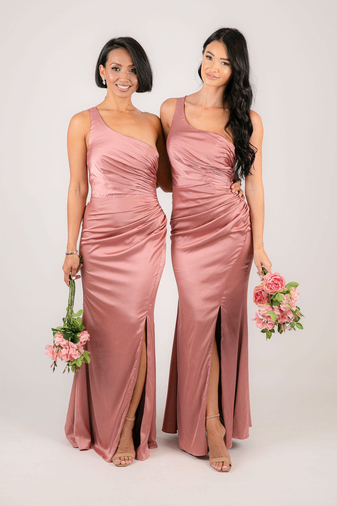 Dusty pink silk dress hotsell