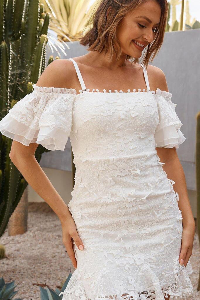 BEATRICE Mini Lace Dress White