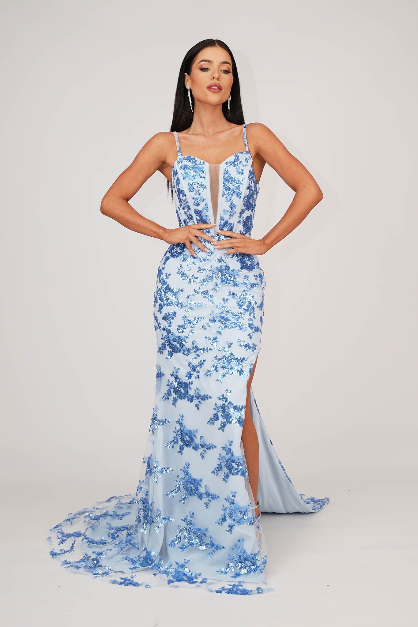 Tatiana Corset Gown Light Blue Noodz Boutique