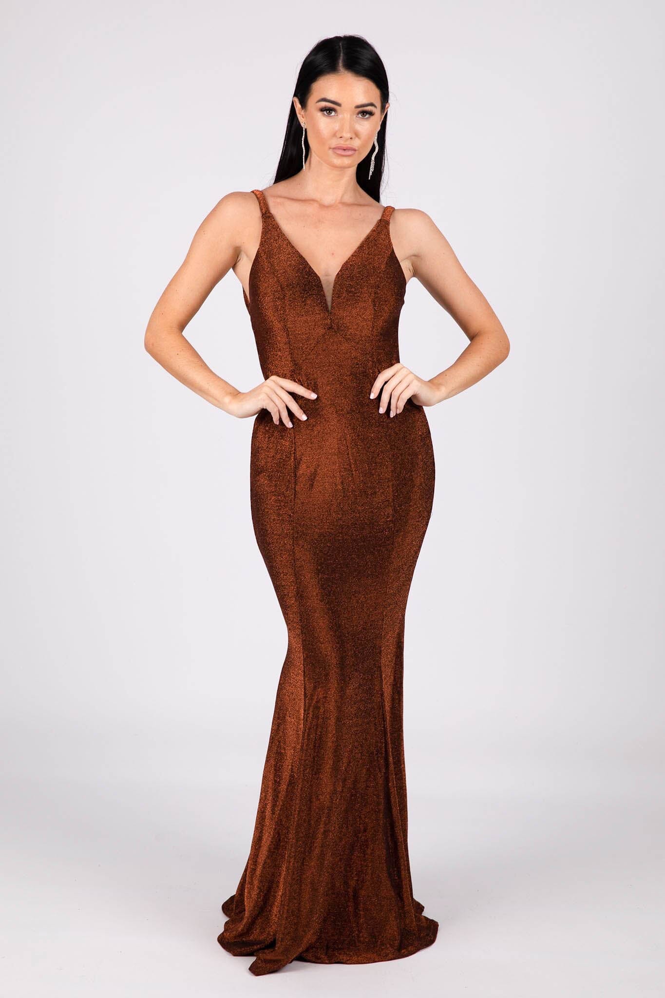 Thalia Gown Shimmer Copper Noodz Boutique