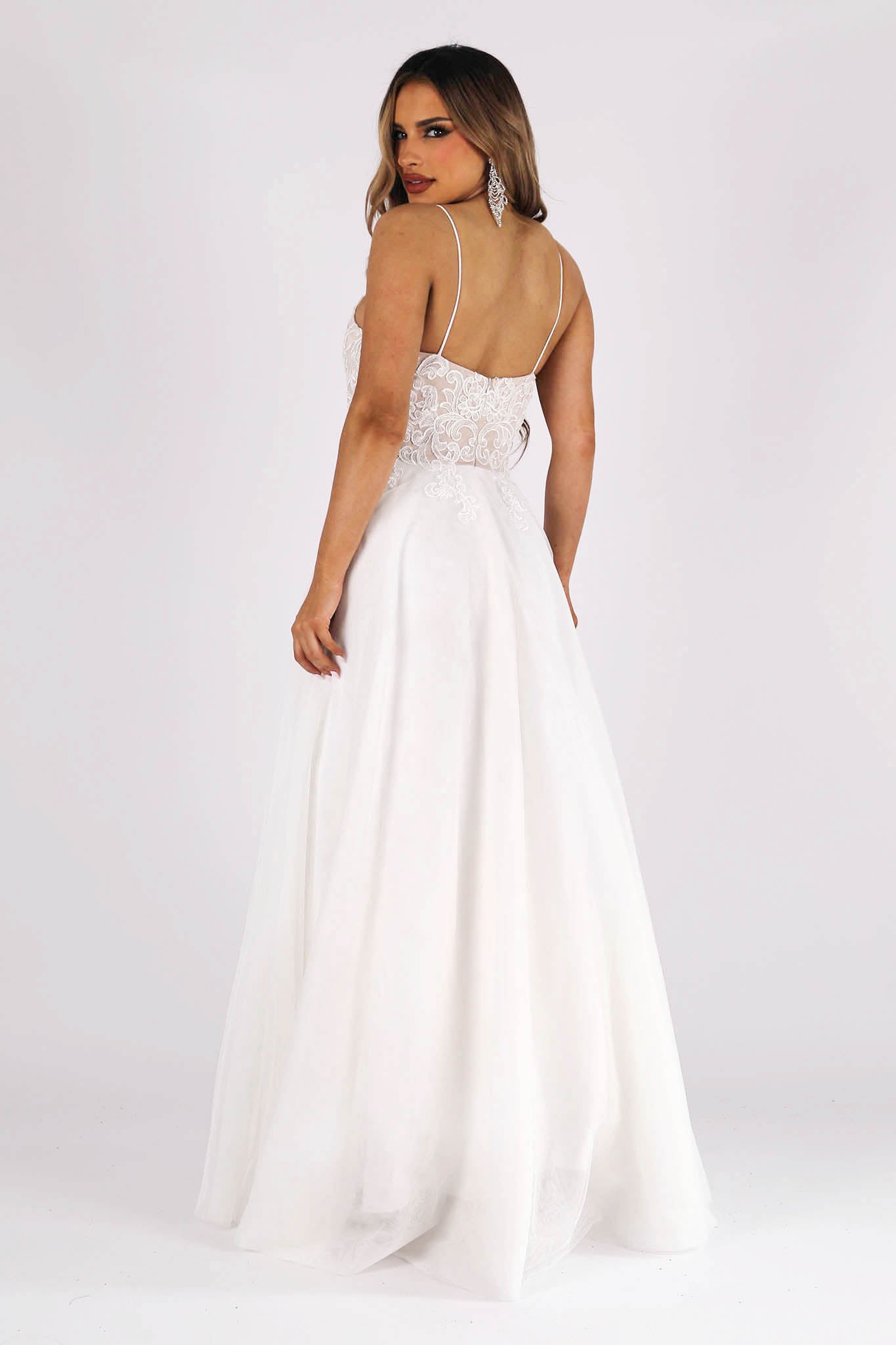 ANNIKA A line Wedding Gown White Nude S Clearance Sale