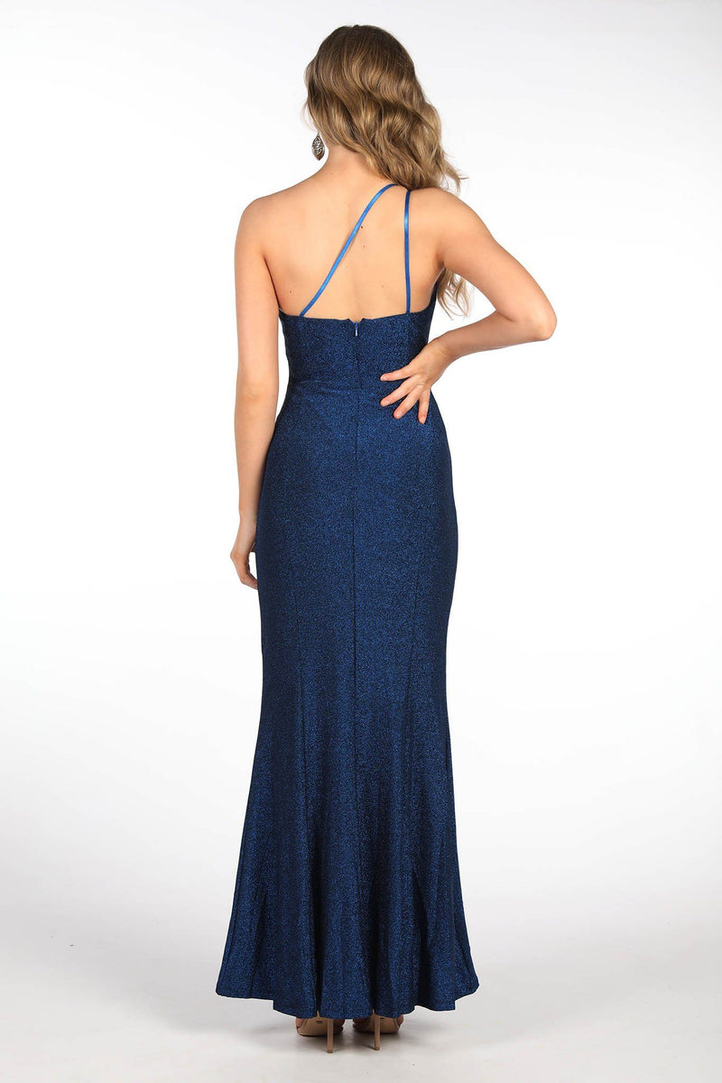 CALI One Shoulder Maxi Dress - Shimmer Blue – Noodz Boutique