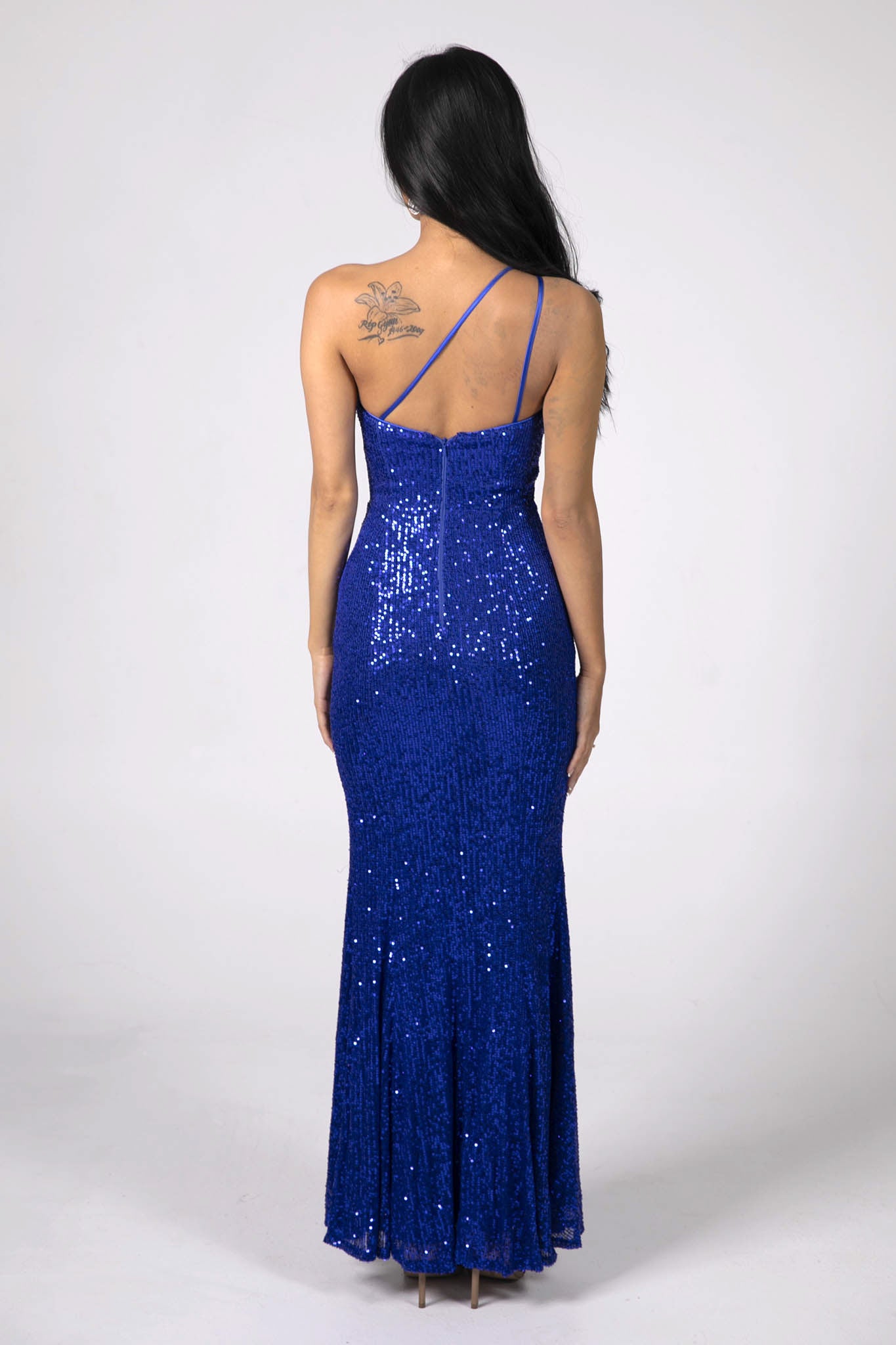 Blue sequin 2024 maxi dress