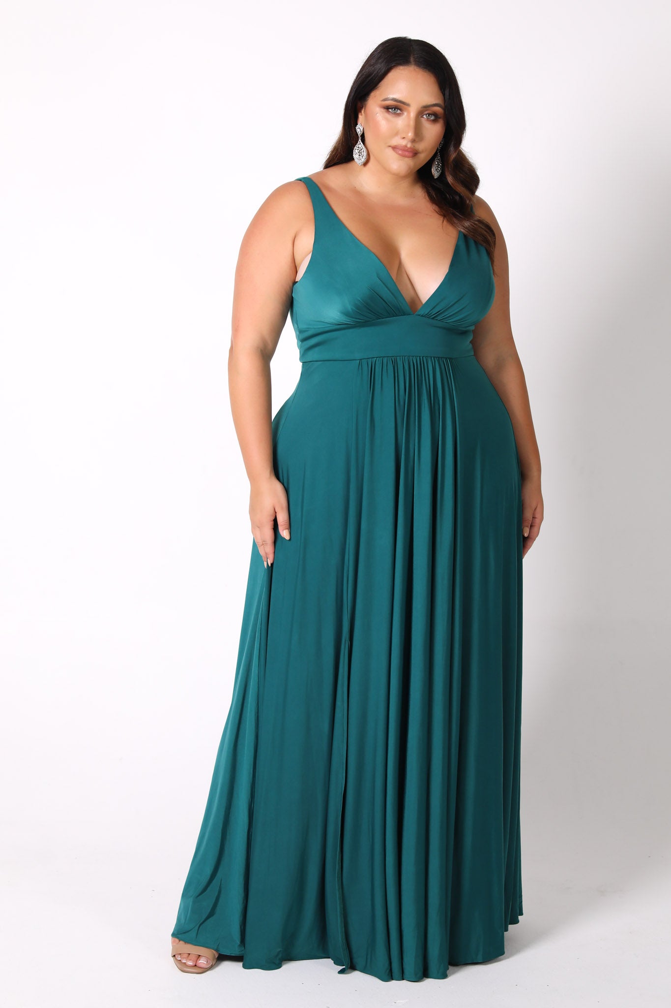 CATALINA A Line Maxi Dress Emerald Noodz Boutique