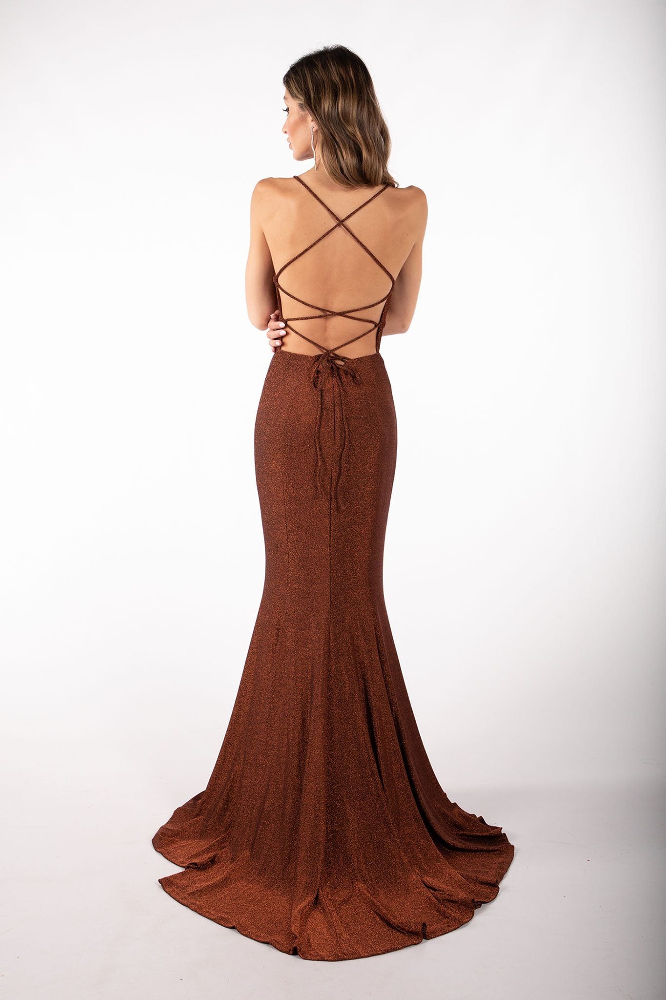 Catherine Gown Shimmer Copper Noodz Boutique