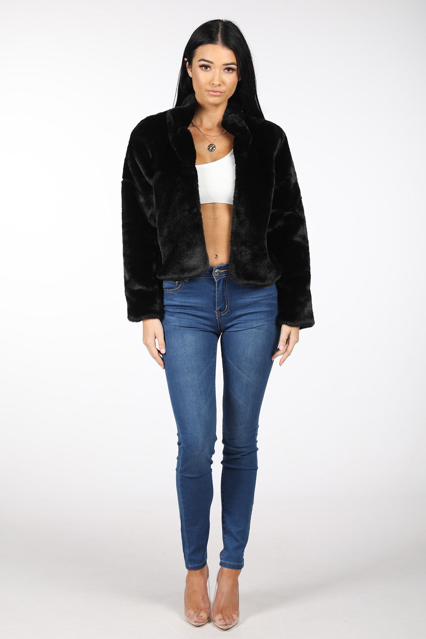 Faux Fur Cropped Jacket