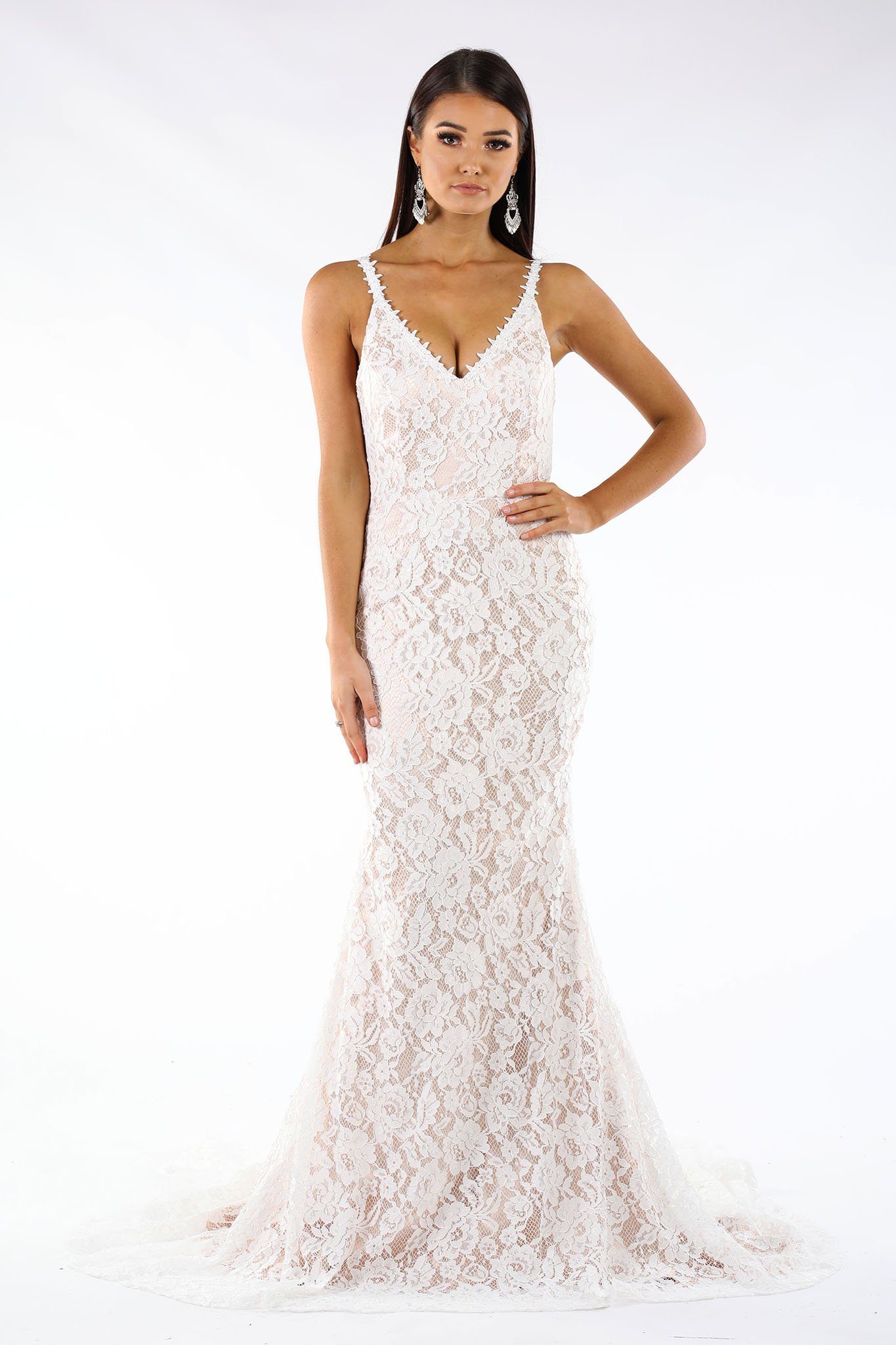 Fiona Lace Gown Ivory Champagne Noodz Boutique