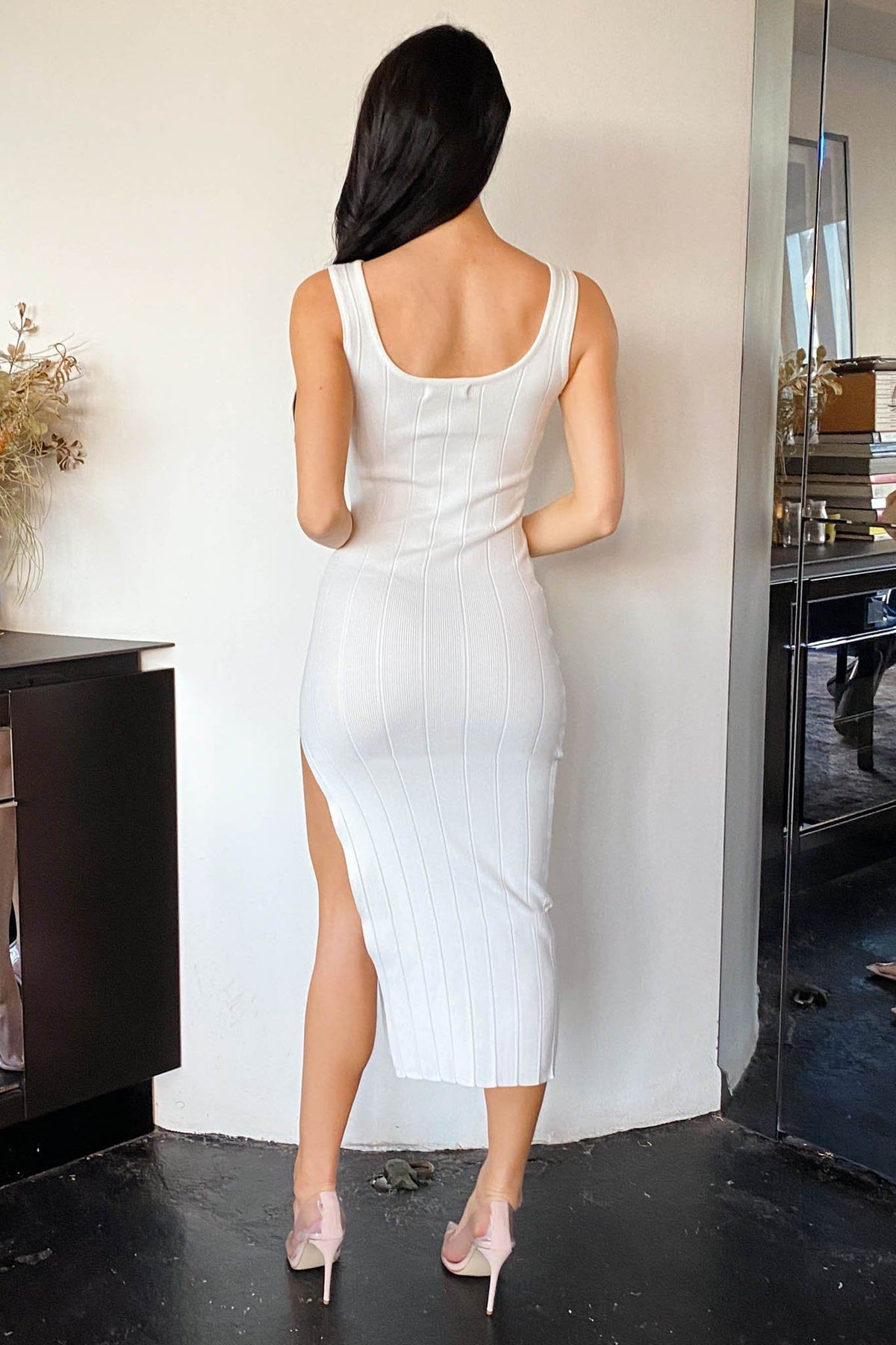 Jasmine Knit Midi Dress - White – Noodz Boutique
