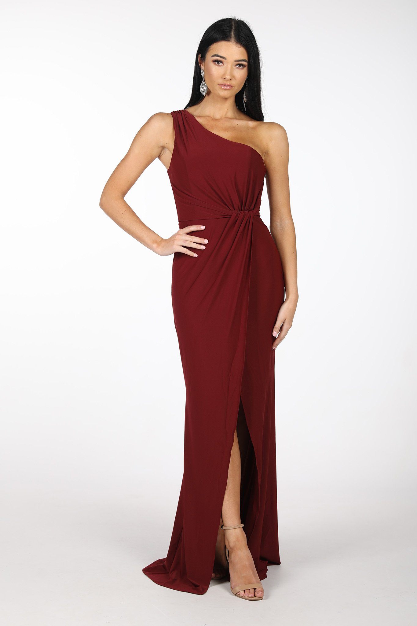 Ocean of elegance wine red 2024 maxi dress