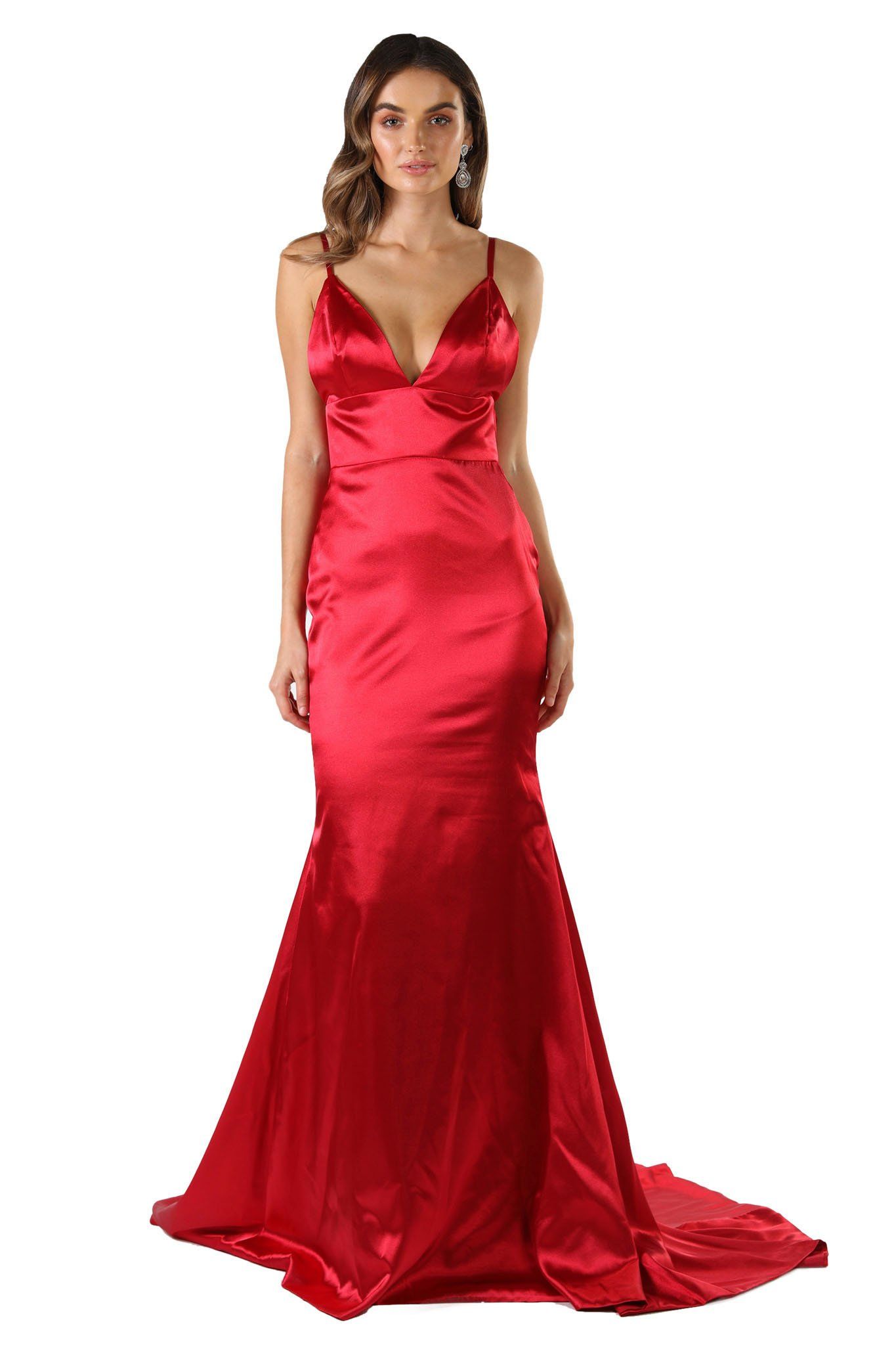 Elin satin sale evening dress